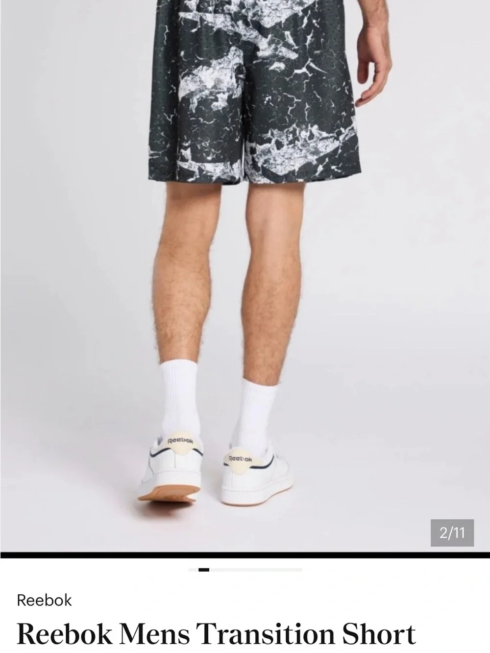 NWT Reebok Men’s 7inch Black & White Hoopwear basketball 🏀 Shorts